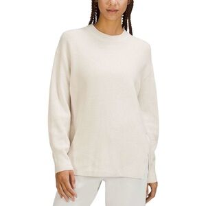 Lululemon Merino Wool-Blend Ribbed Crewneck Sweater White Opal Sz 2 / XS-S